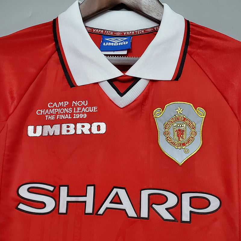 Retro long-sleeved 99∕00 Manchester United Champions League version home (1F37)