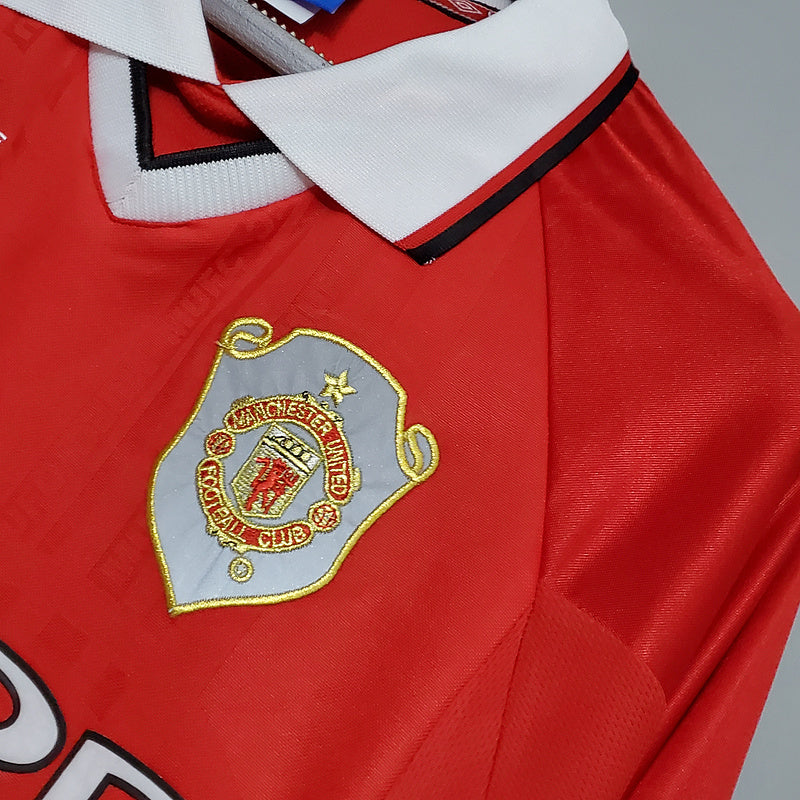 Retro long-sleeved 99∕00 Manchester United Champions League version home (1F37)