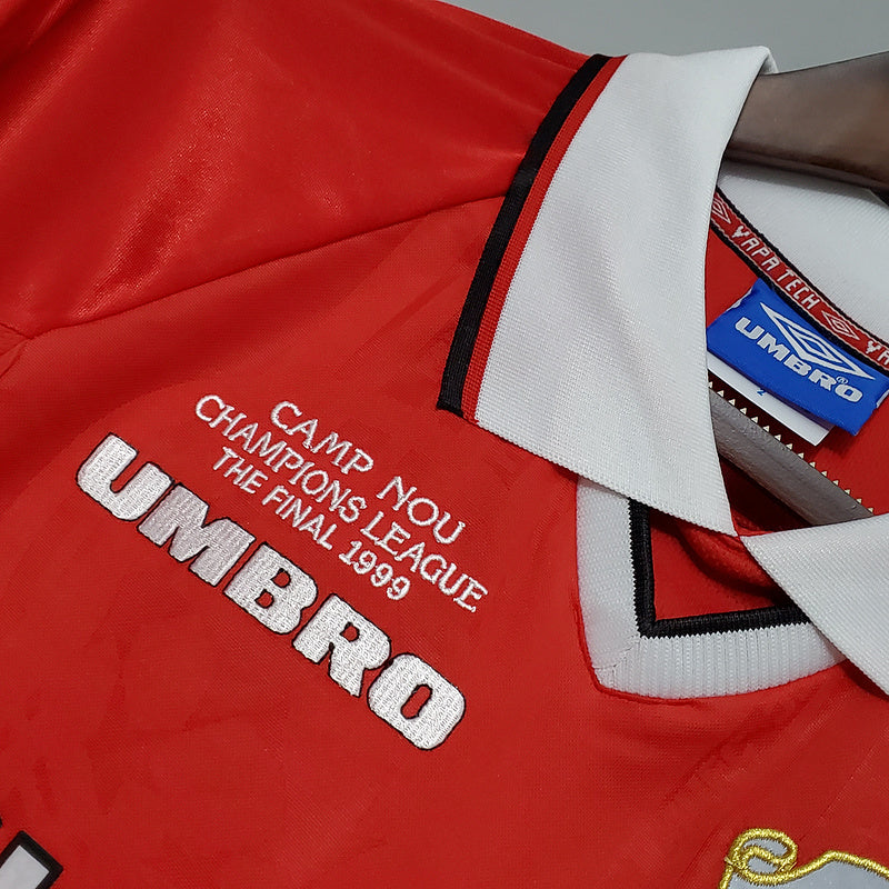 Retro long-sleeved 99∕00 Manchester United Champions League version home (1F37)