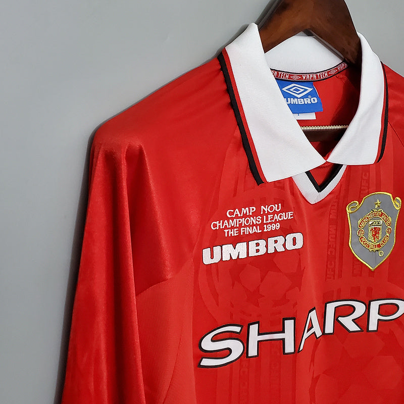 Retro long-sleeved 99∕00 Manchester United Champions League version home (1F37)