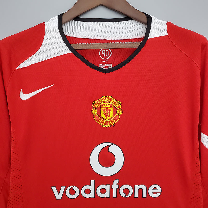 Retro Manchester United long sleeve 04∕06 home (D60B)