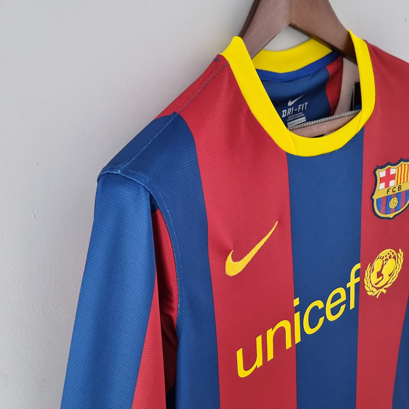 Retro Barcelona Long Sleeve 10∕11UEFA Champions League Home (1CCA)