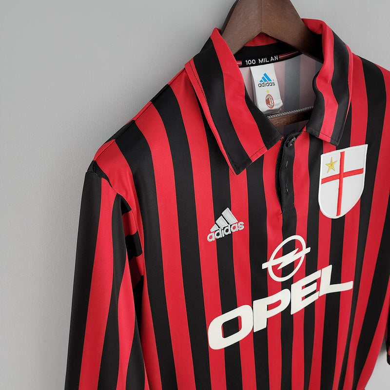 Retro Long Sleeve 99∕00 AC Milan home (A739)