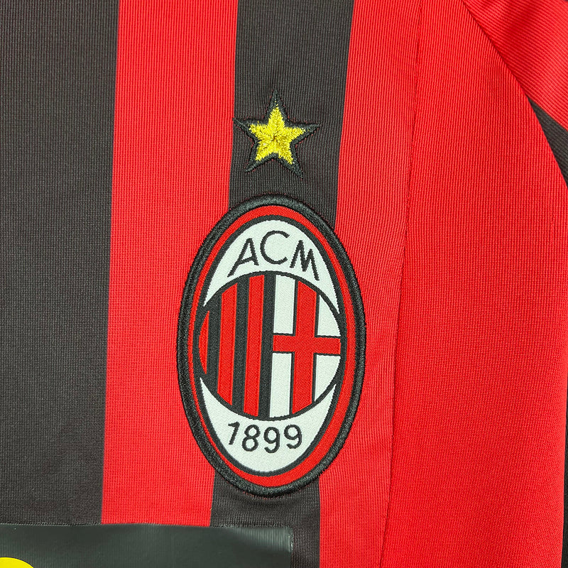 Retro Long Sleeve AC Milan 07∕08 Home (E63D)