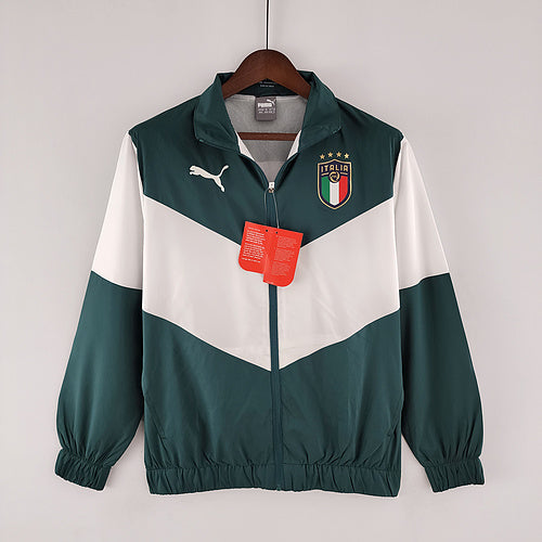 2022 Italy Windbreaker White - Green (B5D5)