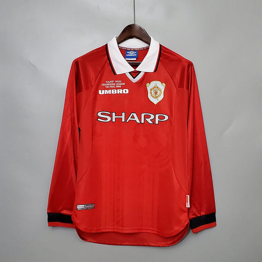 Retro long-sleeved 99∕00 Manchester United Champions League version home (1F37)