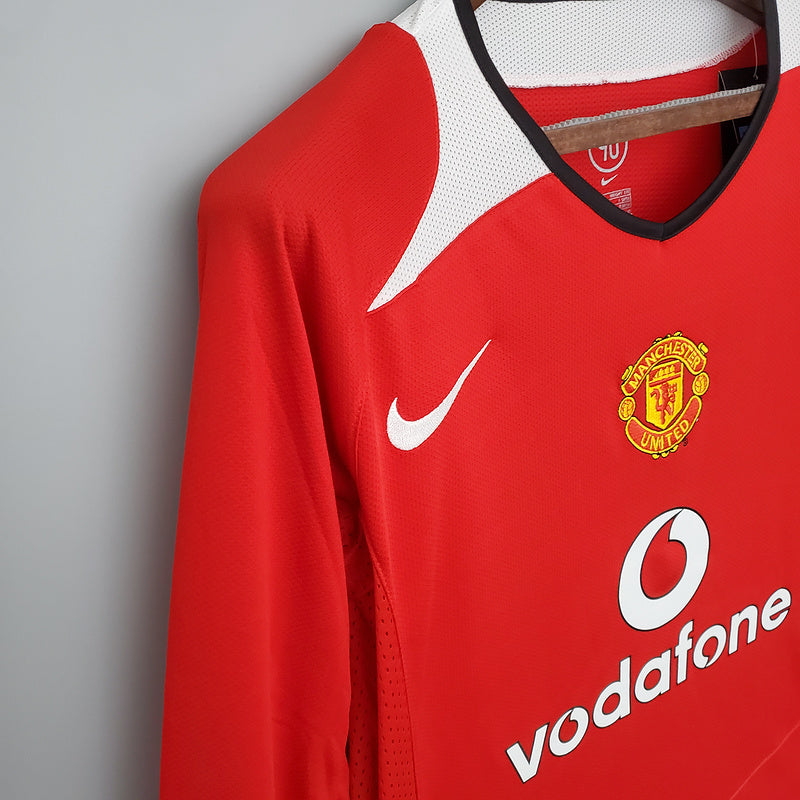 Retro Manchester United long sleeve 04∕06 home (D60B)